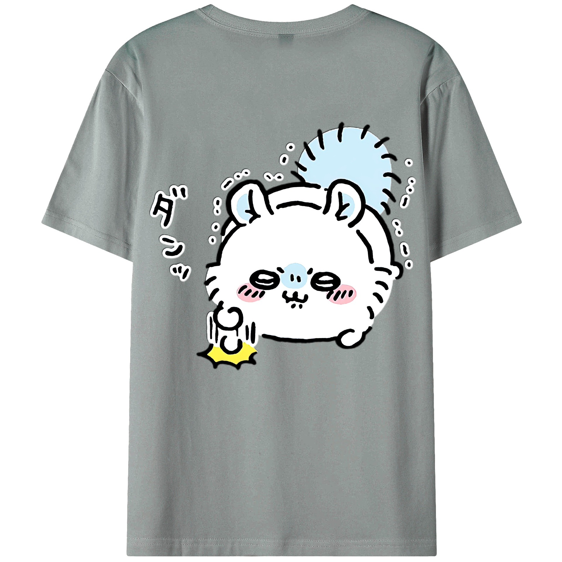 （画像用） ちいかわ モモンガ Chii-kawa Momonga 綿100％ メンズ半袖Tシャツ（バックプリント） 通気性
